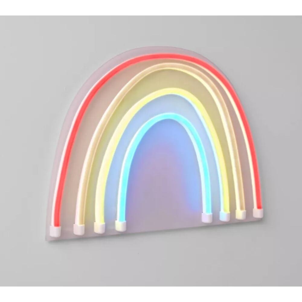 Pillowfort Rainbow Neon Kids' Wall Decor Art Hanging Accent Mounted NWT